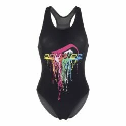 Aquafeel Mädchen Badeanzug Watercolors Frontprint