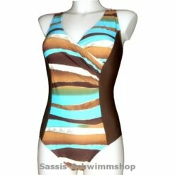 ALL4SWIM Verkäufe 32 BECO Badeanzug Mit Softschalen Und Vordermieder Braun Gemustert