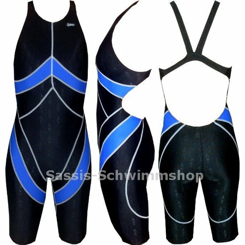 Chilliez Wettkampf Schwimmanzug Kneeskin Sharkskin Schwarz-blau 5 Chilliez Wettkampf Schwimmanzug Kneeskin Sharkskin Schwarz-blau – Bild 3