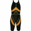 Chilliez Wettkampf Schwimmanzug Kneeskin Sharkskin Schwarz-orange