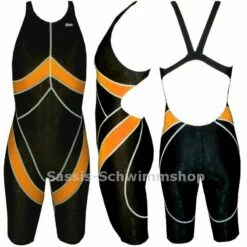 Chilliez Wettkampf Schwimmanzug Kneeskin Sharkskin Schwarz-orange -ALL4SWIM Verkäufe Chilliez Wettkampf Schwimmanzug Kneeskin Sharkskin schwarz b 543 02