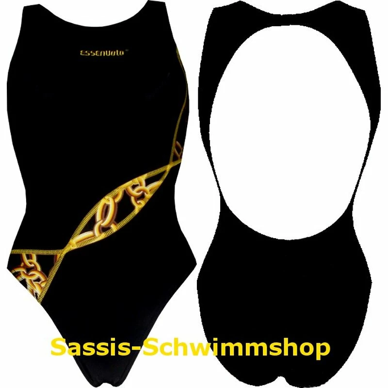 ESSENUOTO Badeanzug ROYAL BLACK CHAINS Clip 4 ESSENUOTO Badeanzug ROYAL BLACK CHAINS Clip – Bild 2
