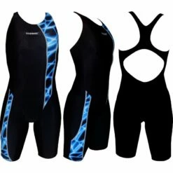 ESSENUOTO Badeanzug Mit Bein BLUE WATER REFLEX -ALL4SWIM Verkäufe ESSENUOTO Badeanzug mit Bein BLACK CRAZY 450 02