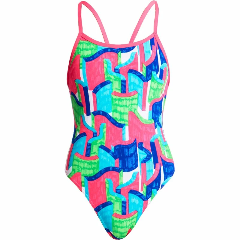 Funkita Mädchen Badeanzug Texta Towers Single Strap 3 Funkita Mädchen Badeanzug Texta Towers Single Strap