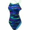 TYR Damen Badeanzug FRESNO Blue-multi Crosscutfit Tieback -ALL4SWIM Verkäufe TYR Damen Badeanzug LIVE FREE Cutoutfit 734 01