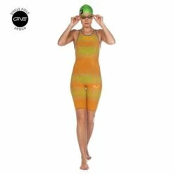 Arena Carbon Air 2 Wettkampfanzug Lime-orange Offener Rücken
